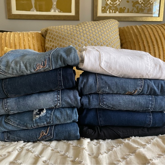 Express White Mid Rise Denim Legging Size 10 Stretch - Picture 4 of 4